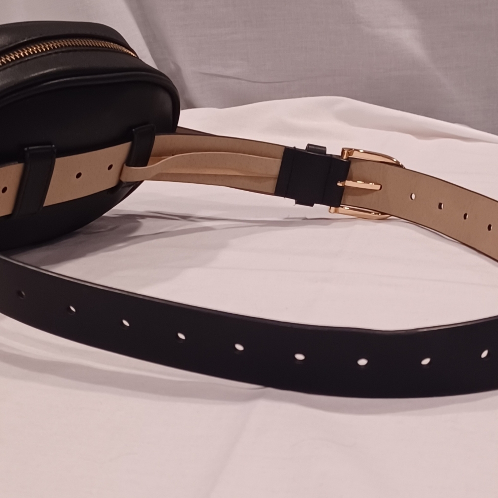 Pre-owned Steve Madden Black Bag Belt Womens Fanny Pack - Picture 2 of 3
